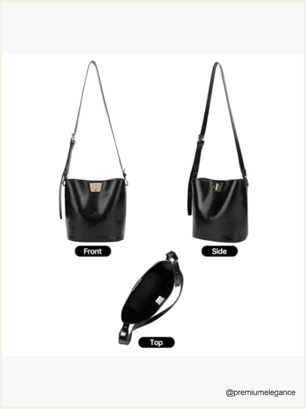 Vegan Leather Hobo Shoulder Crossbody Purse with Twist Lock